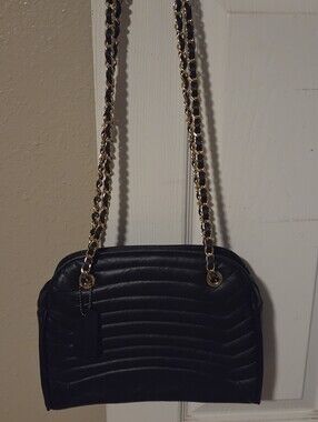 Worthington Quilted Black Chain-Handle Shoulder Bag